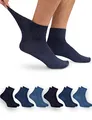 Produktbild: 6 Paar Diabetiker Kurzschaft Socken für Damen und Herren, ohne drückenden Gummibund Blau Mix Gr. 39-42