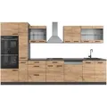 Produktbild: Vicco R-Line Küchenzeile Goldkraft Eiche/Anthrazit 350 cm mit Hochschrankohne Arbeitsplatte ohne E-Geräte