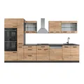 Produktbild: Vicco Küchenzeile R-Line, Goldkraft Eiche/Anthrazit, 350 cm mit Hochschrank, ohne Arbeitsplatte, zur flexiblen Erweiterung durch zusätzliche Module geeignet
