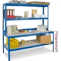 Produktbild: Werkbankregal mit Regalaufsatz und Regalboden, BxTxH 1800 x 600/300 x 1800 mm