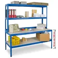 Produktbild: BRB Packtisch/Werkbank mit Aufbau, HxBxT 1800 x 1800 x 600 mm, blau