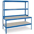 Produktbild: Werkbankregal mit Regalaufsatz und Regalboden, BxTxH 1800x600/300x1800 mm
