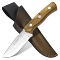 Produktbild: PUMA IP – Feststehendes Jagd- & Outdoormesser Valencia Olive –mit Olivenholz-Griff – handgefertigt in Spanien – robuste Full-Tang-Klinge mit einer Länge von 88mm – inkl. passender Sattellederscheide