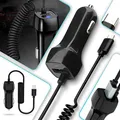 Produktbild: Auto Ladekabel für alle Smartphones Tablet Handy USB Typ C Kfz Ladegerät Universal Lade Car Kabel 15W, Farbe:Schwarz
