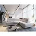 Produktbild: Masseno Ecksofa APIRO R-S mit Schlaffunktion L-Form, Sofa mit Bettkasten, Wohnzimmersofa, Couch, Soffa, Bettsofa, Couchgarnitur- Creme, POSO 100 - Creme