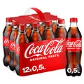 Produktbild: Coca-Cola Classic - pure Erfrischung mit unverwechselbarem Coke-Geschmack in stylischem Kultdesign - Einweg Flasche (12 x 500 ml)