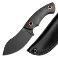 Produktbild: BÖKER PLUS® Nessmi Pro Black - feststehendes Bushcraft-Messer mit schwarzer D2 Klinge für Outdoor & Jagd - Full Tang Survival- Messer mit Micarta Griff & Leder-Scheide
