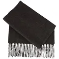 Produktbild: Breiter Schal aus 100% Cashmere für Damen & Herren - 180 x 30 cm – mit Fransen – super weich & bequem – Dunkelgrau