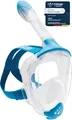 Produktbild: CRESSI Java Full Face Mask Clear/Blue L/XL-Vollgesichts Schnorchelmaske, Ultraklare Antibeschlaglinse, 100 % Silikon, Schnorchel Trocken mit Sicherheitsventilen, Klar/Blau, L/XL