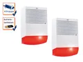 Produktbild: 2 Stk Dummy Sirene mit blinkender LED Batteriebetrieb Alarmanlagen Attrappe Haus