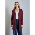 Produktbild: Strickjacke STREET ONE, Damen, Gr. 36, rot (schwarz cherry rot), Stoff, 70% Viskose, 30% Nylon, unifarben, normal lang, ohne Ausschnitt, Bündchen, Strickjacken, aus softer Viskose