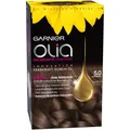 Produktbild: Garnier Olia 5.0 Samtbraun Dauerhafte Haarfarbe ohne Ammoniak mit pflegenden, natürlichen Ölen, Vollständige Grauhaarabdeckung, Permanente Coloration, 1 Stück