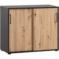 Produktbild: Mid.you Aktenschrank, Schwarz, Eiche Artisan, Holzwerkstoff, 2 Fächer, 100.1x83.6x41 cm, Beimöbel erhältlich, abschließbar, Arbeitszimmer, Aktenschränke