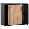 Produktbild: MÖBELPARTNER Schiebetürenschrank Aino, 701867 schwarz 2 Fachböden 100,1 x 41,0 x 83,6 cm