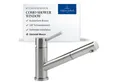 Produktbild: Villeroy & Boch Küchenarmatur Como Shower Window ausziehbare Handbrause, 120° Schwenkbereich, Edelstahl massiv