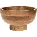 Produktbild: Mangoholz Obstschale rund lebensmittelecht - 25 cm - Holz Deko Servier Tisch Schüssel auf Fuß