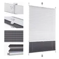 Produktbild: Sekey Plissee Doppelplissee Day+Night Verdunkelung ohne Bohren verspannt Lichtschutz, Klemmfix, 85x120cm Weiß und Grau