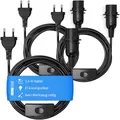 Produktbild: EAZY CASE 3x E14 Lampenfassung mit 3,5 m Kabel, Schalter, Schraubring für Lampenschirm und Netzstecker - ideale Lampenaufhängung für Hängeleuchten, Pendelleuchten, DIY Lampe, Schwarz