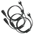 Produktbild: 3x Lampenfassung E14 mit Kabel 3,5m Stecker Schalter Stromkabel Sockel Schwarz