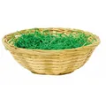 Produktbild: Osterkorb Natur mit Ostergras grün 20 cm Osternest Dekogras Osterkörbchen Korb