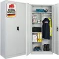 Produktbild: PROREGAL Flügeltürenschrank ELEPHANT Komplett Montiert 2 Türen Abschließbar HxBxT 180x80x40cm 6 Fächern & Kleiderstange Stahl Lichtgrau