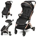 Produktbild: Lorelli Kinderwagen Myla, Buggy klein zusammenklappbar, nur 7 kg, kompakter Sportsitz bis 15kg, geeignet für Flugreisen, Baby Reisebuggy, schwarz grau