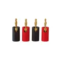 Produktbild: 4 x Dynavox High-End Bananenstecker Set Federstecker vergoldet Blisterverpackung