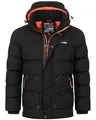 Produktbild: Geographical Norway Herren Winter Jacke warm gefüttert Parka Steppjacke Outdoor gesteppt, Farbe:Schwarz, Größe:M
