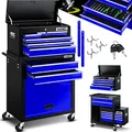 Produktbild: Masko® Carro de Taller con maletín Incluido, 9 Compartimentos con Cerradura Metal Macizo, Carro de Herramientas sin Herramientas, Carro para Guardar Herramientas con Cerradura, Azul