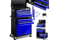 Produktbild: MASKO Werkstattwagen, blau, Werkzeugwagen inklusive Koffer 9 Fächer Abschließbar Metall Rollwagen