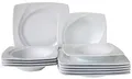 Produktbild: CreaTable, 13162, Serie Celebration weiss, 12-teiliges Geschirrset für 6 Personen, Tafelservice aus Porzellan, spülmaschinen- und mikrowellengeeignet, Made in Europe