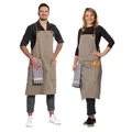 Produktbild: ZOLLNER Schürze mit Lederriemen 100% Baumwolle, Grau