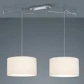 Produktbild: Zylinderförmige 2-flammige Helestra CERTO Pendelleuchte in weiß/chrom