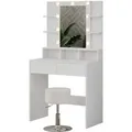 Produktbild: Vicco Schminktisch Taylor Weiß 80 cm mit LED Beleuchtung und Hocker