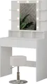 Produktbild: Schminktisch Vicco Taylor Weiß 80 cm mit LED Beleuchtung und Hocker, Model 41305