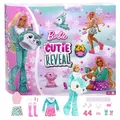 Produktbild: BARBIE Barbie Cutie Reveal Adventskalender - 24 Überraschungen, Puppe, Glitzerrentier, Winteroutfits, Accessoires, Minihaustiere, für Kinder ab 3 Jahren, HJX76