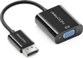 Produktbild: deleyCON DisplayPort auf VGA Adapter Konverter - (für Monitor/Beamer) DisplayPort Stecker auf VGA Buchse - für DP Computer/PC auf Monitor/Beamer - Schwarz