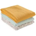 Produktbild: Hauck Musselin Multituch / Spucktuch / Mullwindel / Pucktuch Cuddle N Clean 3er Set 80 x 80 cm - Honey / Mint / Leo Natural