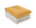 Produktbild: Hauck Stoffwindeln Cuddle N Clean - Honey / Mint / Leo Natural, Mullwindeln Mulltücher 3 Stück 80x80 cm Spucktücher maschinenwaschbar