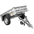 Produktbild: Kleinanhänger für Pkw Garden Trailer 150 KIPP 150x106 cm 750 kg [mit Flachplane, Planenträgern, Stützrad]