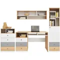 Produktbild: Deine Möbel 24 Jugendzimmer-Set, Eiche, Weiß, Grau, Holzwerkstoff, 230x190x55 cm, Kinder- & Jugendzimmer, Jugendmöbel, Komplette Kinder- & Jugendzimmer