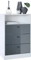 Produktbild: Vladon Kommode Pino V2, Germany, Anrichte mit 3 Schubladen & 1 offenem Fach, Weiß matt/Grau Hochglanz (56 x 86,5 x 36 cm)