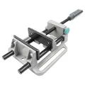 Produktbild: wolfcraft Universal-Schraubstock 100 mm - mit Schnellverstellung - Spannbacke Profi mit V-Nuten - für Bohrständer und Werkbänke - Spannkraft 200 kg, Spannweite 100 mm Backenbreite 100 mm - 3410000