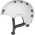 Produktbild: ABUS Stadthelm Skurb - Robuster Fahrradhelm für den Alltag, beim Skaten, BMX-Fahren oder Longboarden - Weiß, Größe L (58-61 cm) - Weiß