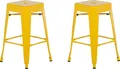 Produktbild: BELIANI Trendy Barhocker 2er Set Gelb Metall 60 cm Industriell
