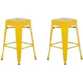 Produktbild: Trendy Barhocker 2er Set Gelb Metall 60 Cm Industriell