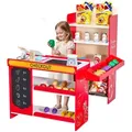Produktbild: VEVOR Kinder-Lebensmittelladen-Spielset, Holz-Spielladen mit Einkaufstasche, Kinder-Supermarkt mit Förderband, Scanner, Registrierkasse, Obst und Gemüse, Geschenk für Kinder ab 3 Jahren