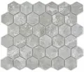 Produktbild: Keramikmosaik Hexagon Marmor grau glänzend Wand Küche Bad Dusc WB11H-0201|1Matte