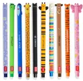 Produktbild: LEGAMI - 10er Set Gel-Radierstifte, Erasable Pen, Stifte mit radierbarer Tinte, Gelschreiber Radierbar ohne Blatt zu verbrauchen, 0,7 mm Spitze, verschiedene Tintenfarben und Tiermotive