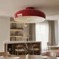 Produktbild: bamyum Androa Deckenlampe Rot Weiß, Küchenlampe Ø40 cm 1 flammig, Deckenleuchte E27, Wohnzimmer, Retro Vintage Schlafzimmer